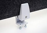 Tischtrennwand HWC-G76, Büro-Sichtschutz Schreibtisch Pinnwand, Schallschutz Stoff/Textil mit Prägung - 100x30cm schwarz - 9