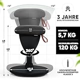 SteinLife Cone [Black Edition] - Sitzhocker ergonomisch mit Schwingeffekt - [Höhenverstellbar] - Bürohocker Arbeitshocker Drehhocker Hocker Büro Arbeitszimmer [rutschfest] | Farbe wählen (Schwarz) - 2