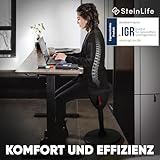 SteinLife Cone [Black Edition] - Sitzhocker ergonomisch mit Schwingeffekt - [Höhenverstellbar] - Bürohocker Arbeitshocker Drehhocker Hocker Büro Arbeitszimmer [rutschfest] | Farbe wählen (Schwarz) - 4