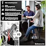 SteinLife Cone [Black Edition] - Sitzhocker ergonomisch mit Schwingeffekt - [Höhenverstellbar] - Bürohocker Arbeitshocker Drehhocker Hocker Büro Arbeitszimmer [rutschfest] | Farbe wählen (Schwarz) - 6