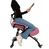 BLACK POINT Ergonomischer Kniestuhl O'KNEEL für Zuhause und Büro (Enthalten ist EIN Hell-Pink Leinenbezug) bürostuhl ergonomisch