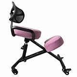 BLACK POINT Ergonomischer Kniestuhl O'KNEEL für Zuhause und Büro (Enthalten ist EIN Hell-Pink Leinenbezug) bürostuhl ergonomisch - 3