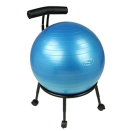Carnegie Ball Chair - Bürostuhl-Sitzball-Kombi mit Lendenwirbelstütze, 5 bremsbare Rollen, voll höhenverstellbar, Ball separat nutzbar -