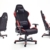 DX Racer1, Bürostuhl, Gaming Stuhl, Schreibtischstuhl, Chefsessel mit Armlehnen, Gaming chair, Gestell Nylon, 78 x 124-134 x 52 cm, Stoffbezug schwarz / rot - 