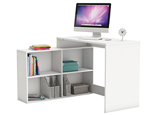 Eckschreibtisch Schreibtisch Arbeitstisch Bürotisch Tisch "Dewirovo I" (Weiß) - 