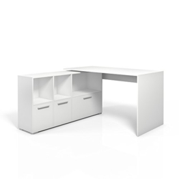 Eckschreibtisch Weiß Schreibtisch winkelbar Winkelschreibtisch Bürotisch -