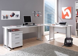 Office Line Winkelkombination Schreibtisch Ecktisch Tisch Bürotisch in weiss, weiss -