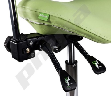 Physa - Sattelstuhl Sattelhocker Comfort hellgrün - Höhenverstellbar - Rückenlehne verstellbar - 5 Räder - Gesundheitsschonend - 