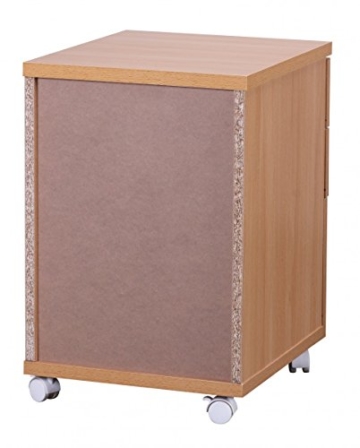 FineBuy DOCK Rollcontainer für Schreibtisch Arbeitsplatz mit Rollen mit 3 Schubladen Rollwagen Holz Buche Schubladencontainer Büro-Möbel 60cm hoch 48cm breit 40cm tief Standcontainer - 