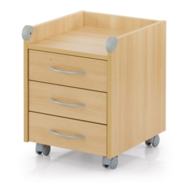 Kettler Rollcontainer aus Holz – Schreibtisch Rollcontainer mit 3 Schubladen – stabile Ausführung – geeignet für Büro und Kinderzimmer -
