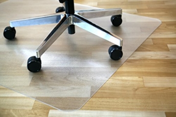 Airocell Petex PET Bodenschutzmatte, 120 cm x 100 cm mit abgerundeten Ecken, rutschfest, transparent für Hartböden, Laminat-Parkett-Venyl-Fliesen. Transparent - 
