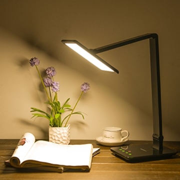 ANNT® 10W LED Intelligente Tischlampe Touch Schreibtischlampe (Große emittierende Panel,Intelligente Dimmen,Farbtemperatursteuerung,Augenschutz) Aufladung mit USB-Anschluss für Smartphone - 