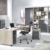 Arbeitszimmer komplett Set MAJA SYSTEM 1203 Büromöbel in Eiche Sonoma / hochglanz grau -