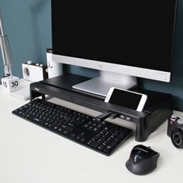 Cyanics i-Bridge MC-300 Monitor-/Laptop-Ständer, USB-Hub, schmal, universal, Schwarz -