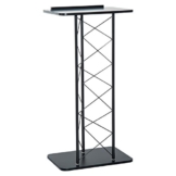 Homcom® Rednerpult Stehpult Lesepult Konferenztisch Metall Schwarz 60x40x120cm (Schwarz) -