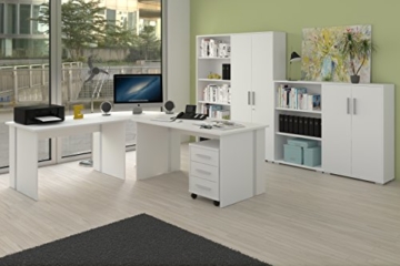 Komplettes Arbeitszimmer Büro Möbel Set in Weiss -