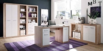 Komplettes Arbeitszimmer in San Remo Eiche / Weiß - Büromöbel Komplett Set Modell 2016 -