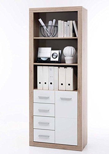 Komplettes Arbeitszimmer in San Remo Eiche / Weiß - Büromöbel Komplett Set Modell 2016 - 