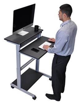 Mobiler ergonomischer Stand-up-Computerschreibtisch (Schwarz, Schreibtisch Länge: 80cm) -