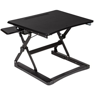 TecTake Sitz- Steh- Schreibtischaufsatz | höhenverstellbar | ergonomisch | 68x80x50 cm | Schwarz - 