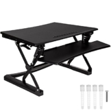 TecTake Sitz- Steh- Schreibtischaufsatz | höhenverstellbar | ergonomisch | Schwarz - diverse Größen - (Typ 2 | Nr. 402300) -