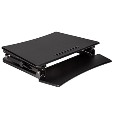 TecTake Sitz- Steh- Schreibtischaufsatz | höhenverstellbar | ergonomisch | Schwarz - diverse Größen - (Typ 2 | Nr. 402300) - 