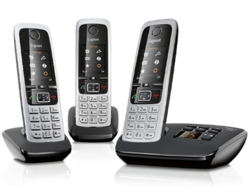Gigaset C430A Trio Telefon - Schnurlostelefon / 3 Mobilteile - TFT-Farbdisplay / Dect-Telefon - mit Anrufbeantworter / Freisprechfunktion - Analog Telefon - Schwarz - 1