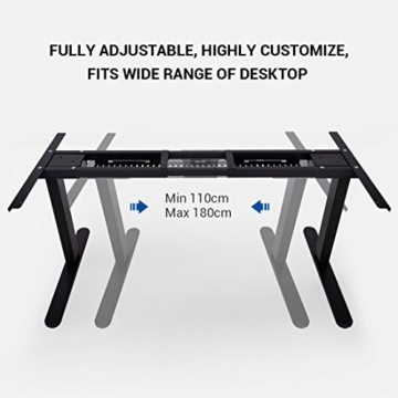 Flexispot Höhenverstellbarer Spieltisch Elektrisch höhenverstellbares Tischgestell, 3-Fach-Teleskop, passt für alle gängigen Tischplatten. Mit Memory-Steuerung und Softstart/-Stop - 6
