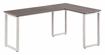 hjh OFFICE 674170 Eckschreibtisch WORKSPACE Basic Grau/Weiß Schreibtisch in Holzoptik mit Stahl-Gestell 165 x 120 cm - 3