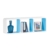 Relaxdays Wandregal mit 3 Fächern, offenes Cube Schweberegal oder Standregal für Deko, CDs, Bücher, 90x30 cm, weiß-blau - 3