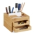 Relaxdays Schreibtisch Organizer Bambus, Stiftehalter Holz, Schreibtischbox Schubladen, HxBxT: 9,5 x 12,5 x 15 cm, natur - 1