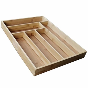 Corwar Bambus Schublade Organizer Holz Utensil Besteck Küche Schublade Box Halter realistic - 5