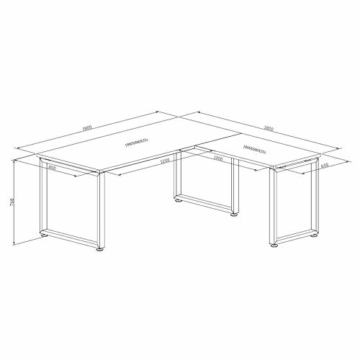 hjh OFFICE 674050 Eckschreibtisch WORKSPACE XL Buche/Silber Schreibtisch mit großer Arbeitsfläche 180 x 180 cm - 2