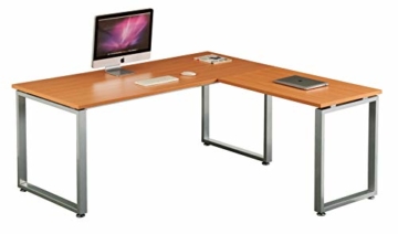 hjh OFFICE 674050 Eckschreibtisch WORKSPACE XL Buche/Silber Schreibtisch mit großer Arbeitsfläche 180 x 180 cm - 1