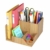 Homfa Bambus Schreibtisch Organizer 21,5x18,5x11,5cm Stiftehalter Stifteköcher Aufbewahrungsbox Schreibtisch Zubehör Organisation Ordnungsbox - 2