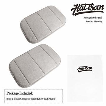 2 Stück Tragbar Handgelenkauflagen Handgelenks Pad, Ergonomische Handballenauflage Ellbogen Pad mit Memory-Schaum, Entlastung des Handgelenks Ellenbogen Pad (7,9 x 11,8 Zoll) (Khaki) - 3