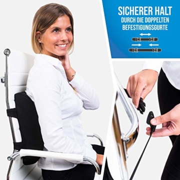 COMFORTIFY® Rückenkissen Gel Infused I Wärmeregulierender Memory-Schaum I Perfekt für Bürostuhl, Auto & Co I Orthopädisches Lendenkissen - Lordosenstütze I Fördert eine komfortable Sitzhaltung - 3