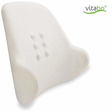 Vitabo Orthopädisches Rückenkissen - ergonomisches Lendenkissen I Lordosenstütze Rückenstütze für Büro Auto – Linderung von Rückenschmerzen (Grau) - 4