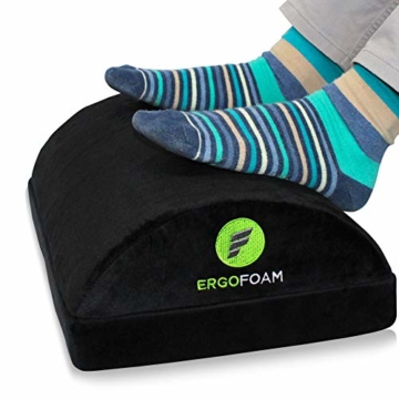 ErgoFoam Verstellbare Fußstütze Schreibtisch | Ergonomische Premium Samt Fußbank | Bequemste Fussbank der Welt | Fusshocker gegen Rücken & Knieschmerzen | Fußablage Schreibtisch - 1