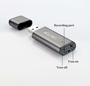aLLreLi Digital Diktiergerät CP00341 [2-in-1] 8GB Mini USB Speicherstick, Digital Voice Recorder mit Lanyard für Meeting,Vorträge,Interview - 4