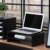 FITUEYES Monitorständer Bildschirmständer aus Holz für Monitor/Laptop/Fernseher 42,5x23,5x14cm Schwarz DT204201WB - 3