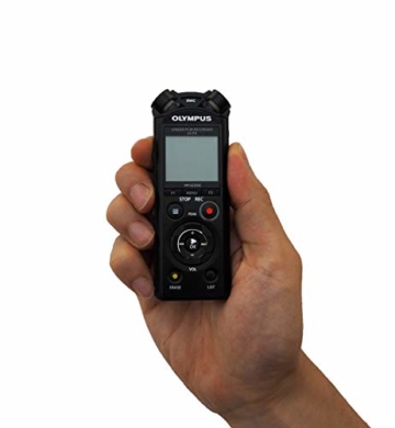 Olympus LS-P4 Hi-Res Audiorekorder mit TRESMIC 3-Mikrofonsystem, integriertem Bluetooth, direkt USB, 2-Mik-Rauschunterdrückung, Fade-in/Fade-out Funktionalität, Trimmen/Overdubbing Bearbeitung und 8GB - 10