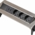 Brennenstuhl Indesk Power USB-Charger Tischsteckdosenleiste / Versenkbare Steckdose 3-fach (2 USB Ladebuchsen, 2m Kabel) silber/schwarz - 1