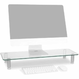 Duronic DM052-3 Bildschirmständer/Monitorständer/Notebookständer/TV Ständer/Bildschirmerhöhung/Laptop | Glas | transparent |70cm x 24cm | 20kg Kapazität - 1
