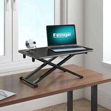 Fenge Sitz-Steh-Schreibtisch Aufsatz Höhenverstellbare ergonomische Büro Workstation für PC Computer Bildschirm Laptop SD255001WB - 4