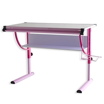 IDIMEX Kinderschreibtisch Schülerschreibtisch Carina in rosa pink, Schreibtisch höhenverstellbar und neigungsverstellbar - 3