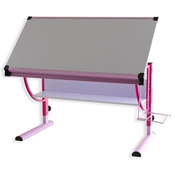 IDIMEX Kinderschreibtisch Schülerschreibtisch Carina in rosa pink, Schreibtisch höhenverstellbar und neigungsverstellbar - 4