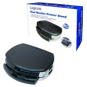 LogiLink® Bildschirm- und Druckerständer mit Stabiler Holzplatte (2cm Dicke) mit 2X Schubladen - 10