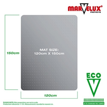 Marvelux ECO (Polymer) Bodenschutzmatte für Teppichböden | 150 x 120 cm | rechteckig | transparent | in verschiedenen Größen erhältlich - 5