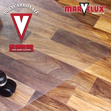 Marvelux Polycarbonat Bodenschutzmatte für Hartböden | 90 x 120 cm | rechteckig, transparent | in verschiedenen Größen erhältlich - 3